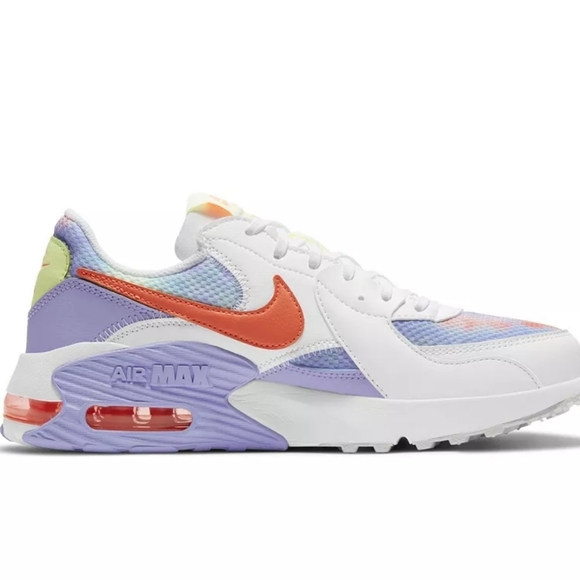 Nike Shoes - Nike Air Max Women's Athletic Shoes in White, Lavender, Orange and Pale Yellow